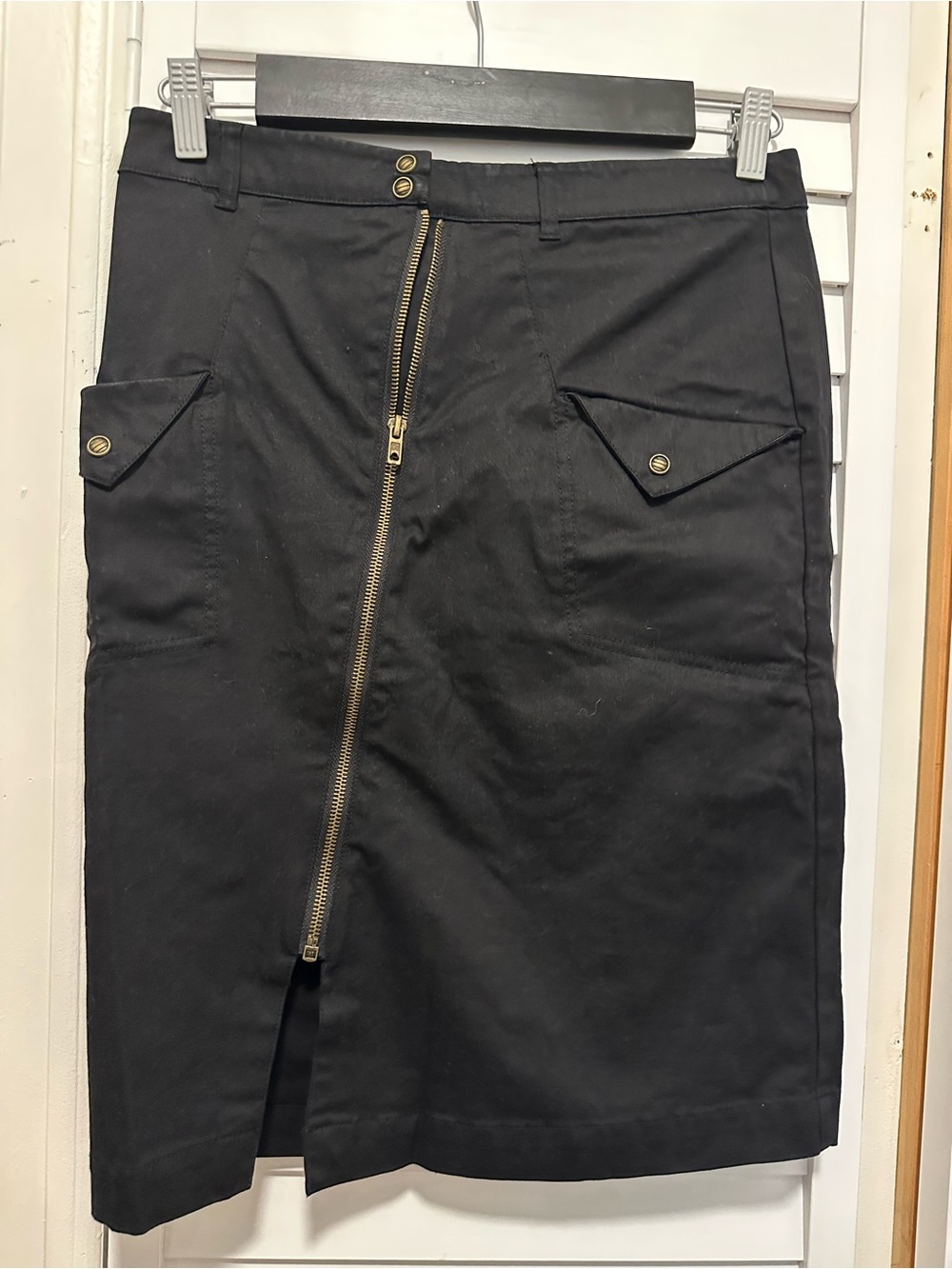 Brooklyn Industries Black Zip-Front Pencil Skirt